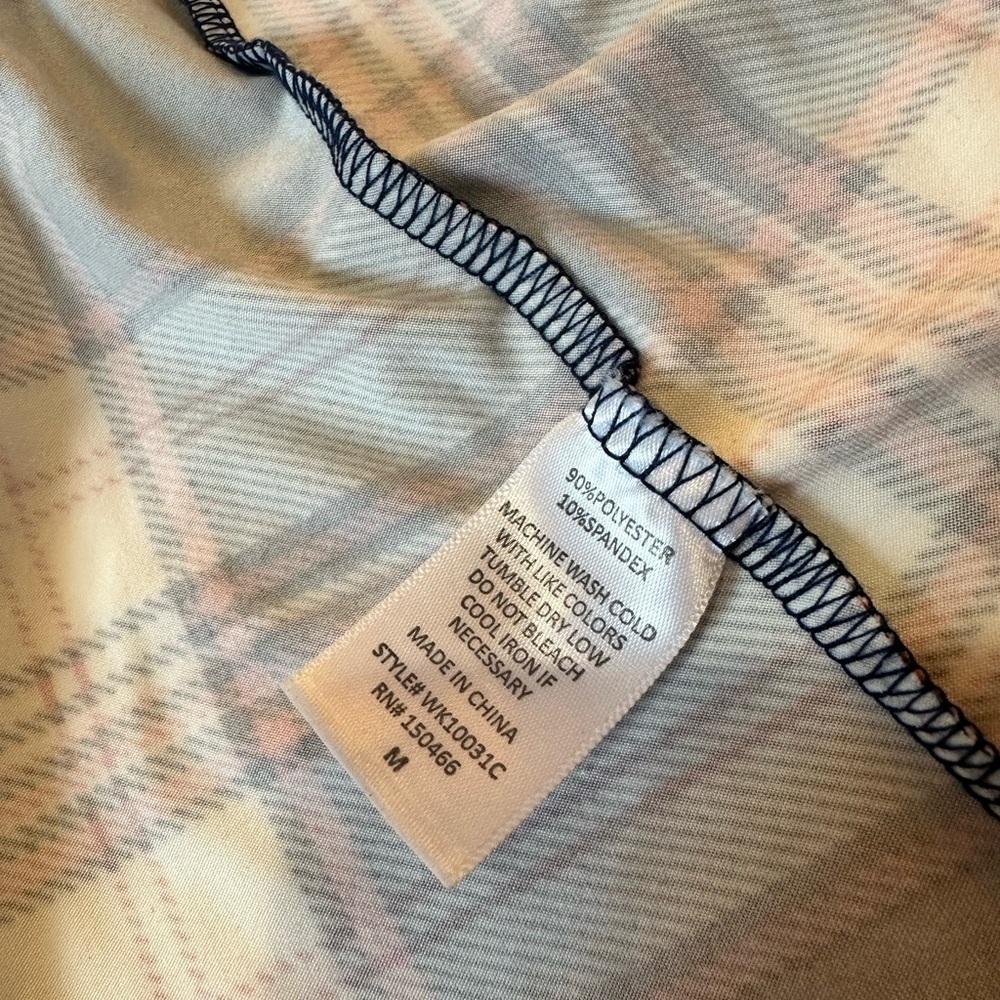 Market & Spruce Navy Red and White Plaid Button Down Shirt Size M with Stretch - Picture 7 of 7